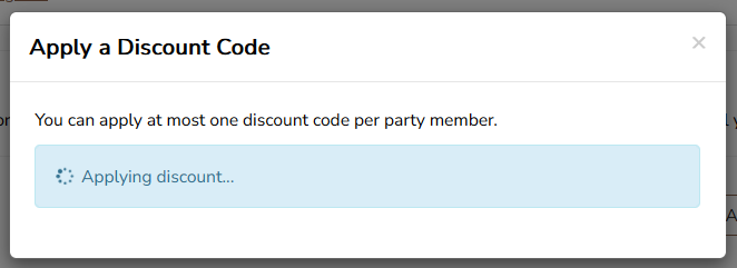 applying a code and discounted fee