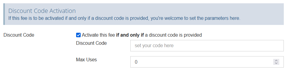 creating a discounted fee
