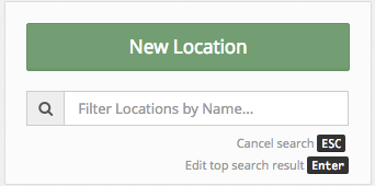 Screen shot of new location search.