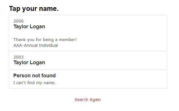 search results