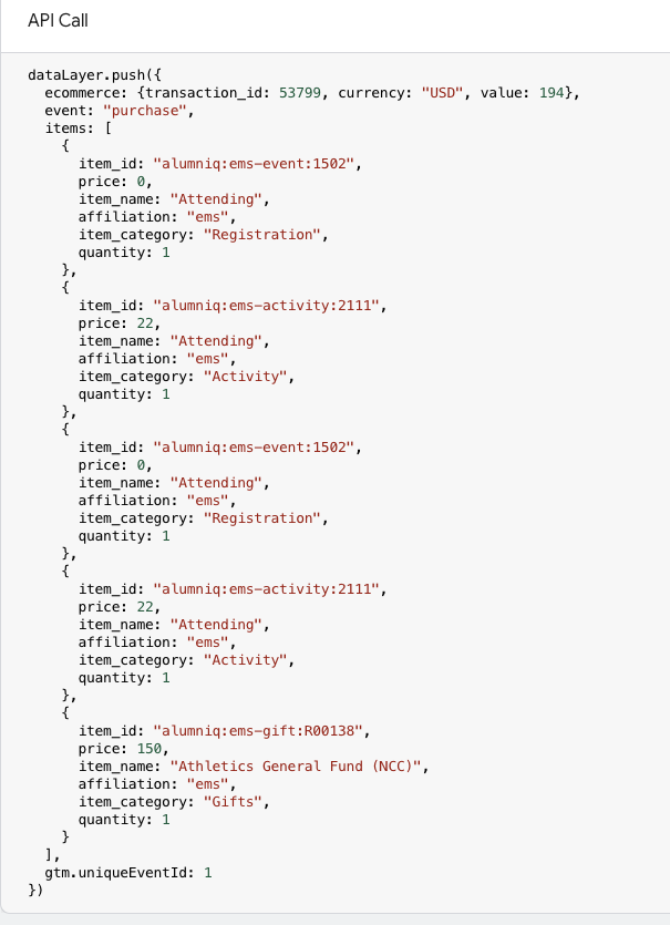 EMS event data layer