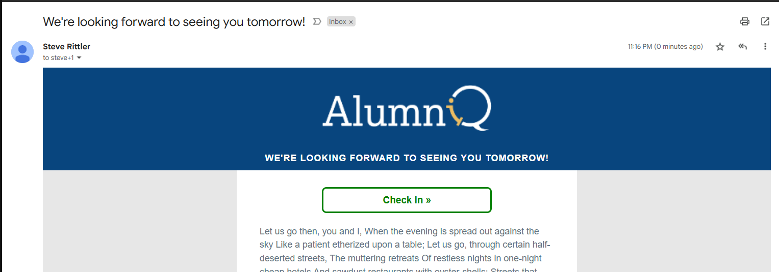 top of check in reminder email