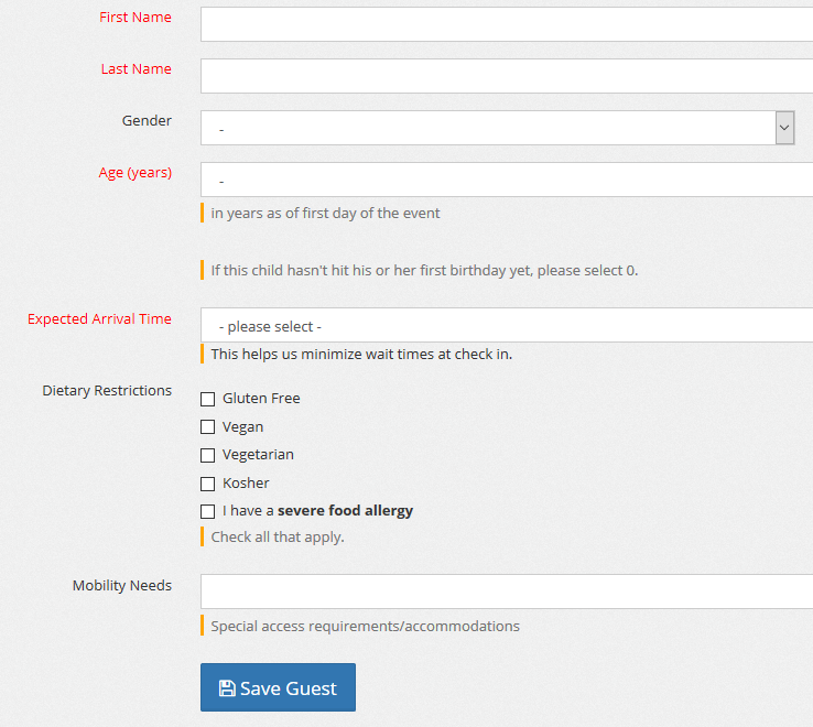 Child registrant