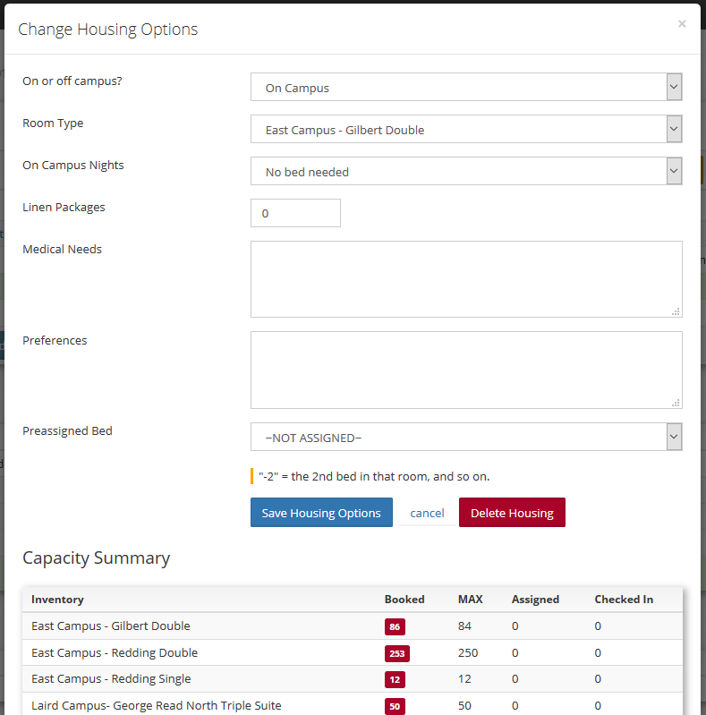 changing housing selections