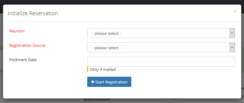 Create new registration