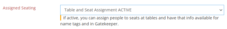 activating seating assignment