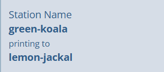 Station Name green-koala, printing to lemon-jackal