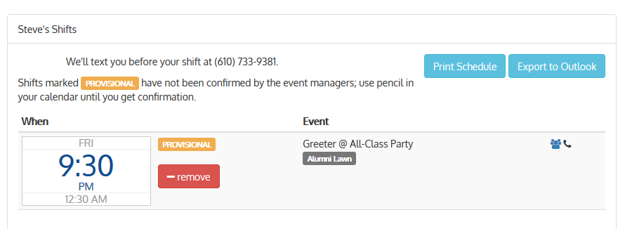 staff selection UX